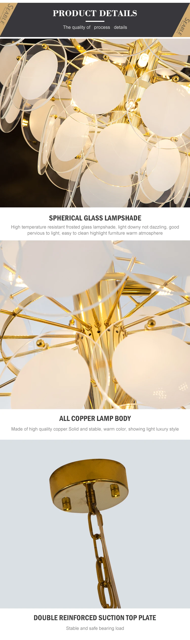 Wholesale Indoor Decoration Living Room Dining Room Glass LED Pendant Lamp