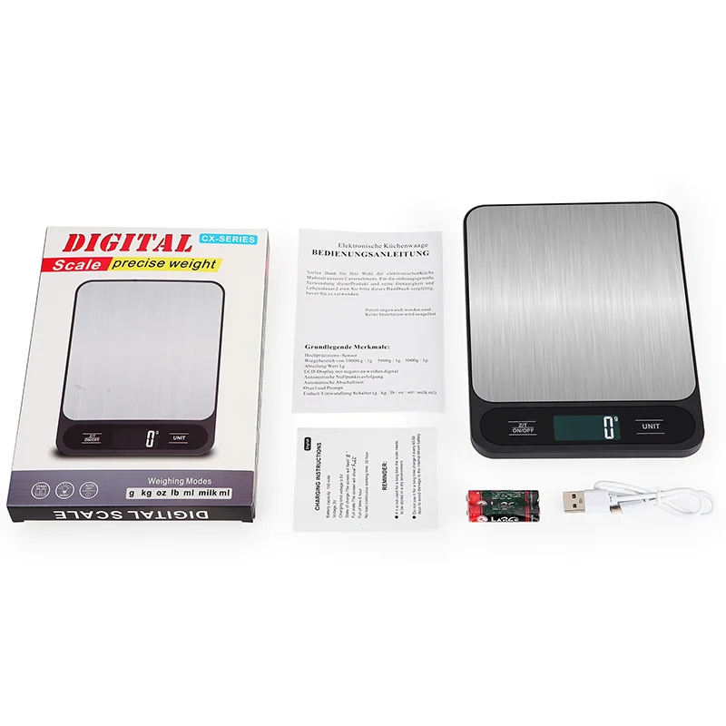 AmazonBasics Stainless Steel Digital Kitchen Scale with LCD Display Batteries Included Digital Kitchen Food Scale