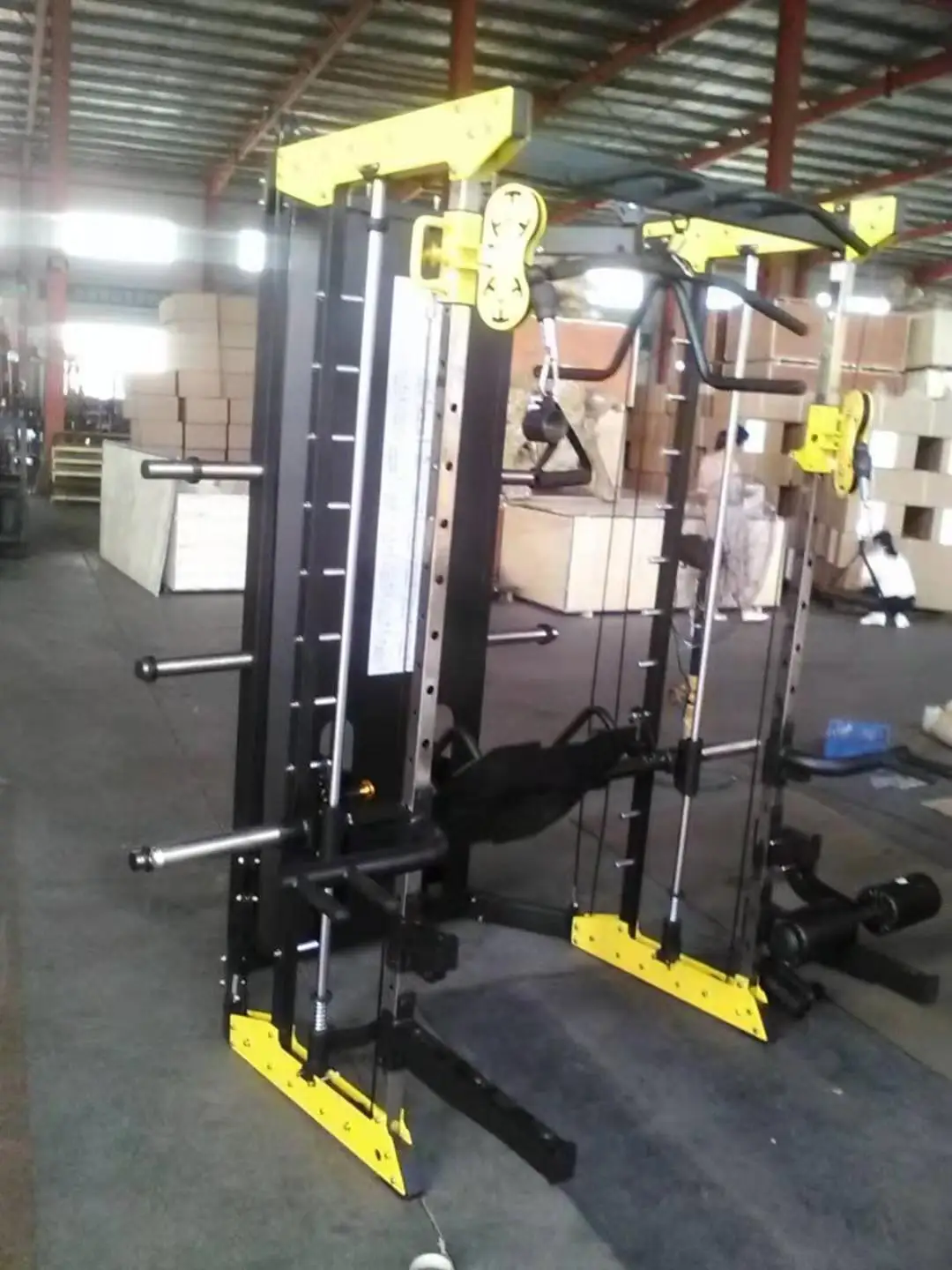 オールインワンスミスマシンその他トレーニング機材 オールインワントレーナースミスマシンスクワットラック多機能