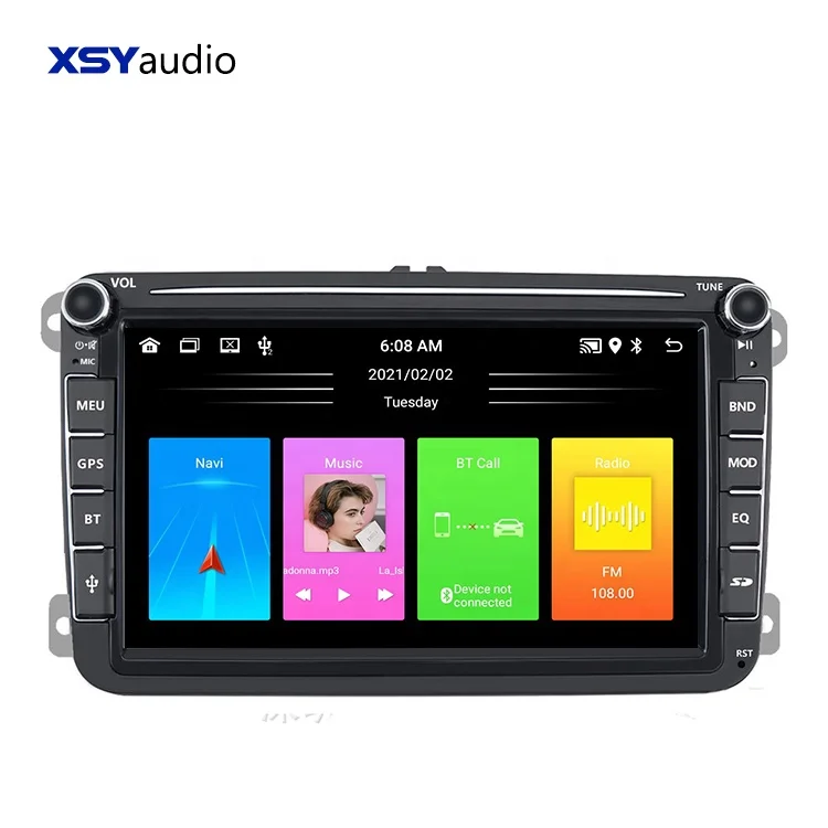 CPU Android Car DVD Player Android Auto Car Stereo Made in China 8227L 8 Inch 16GB for VW Polo Passat Golf Mk4 Android 11 System