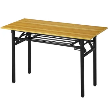 Modern simple wood top steel frame rectangle folding table folding training table for meeting room classroom