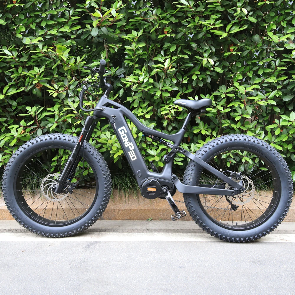 Gonped Thunder Ebike Carbon Frame Bafang G510 ultra Motor Ebike Fat Tire Electric Bike Full Suspension 1000w