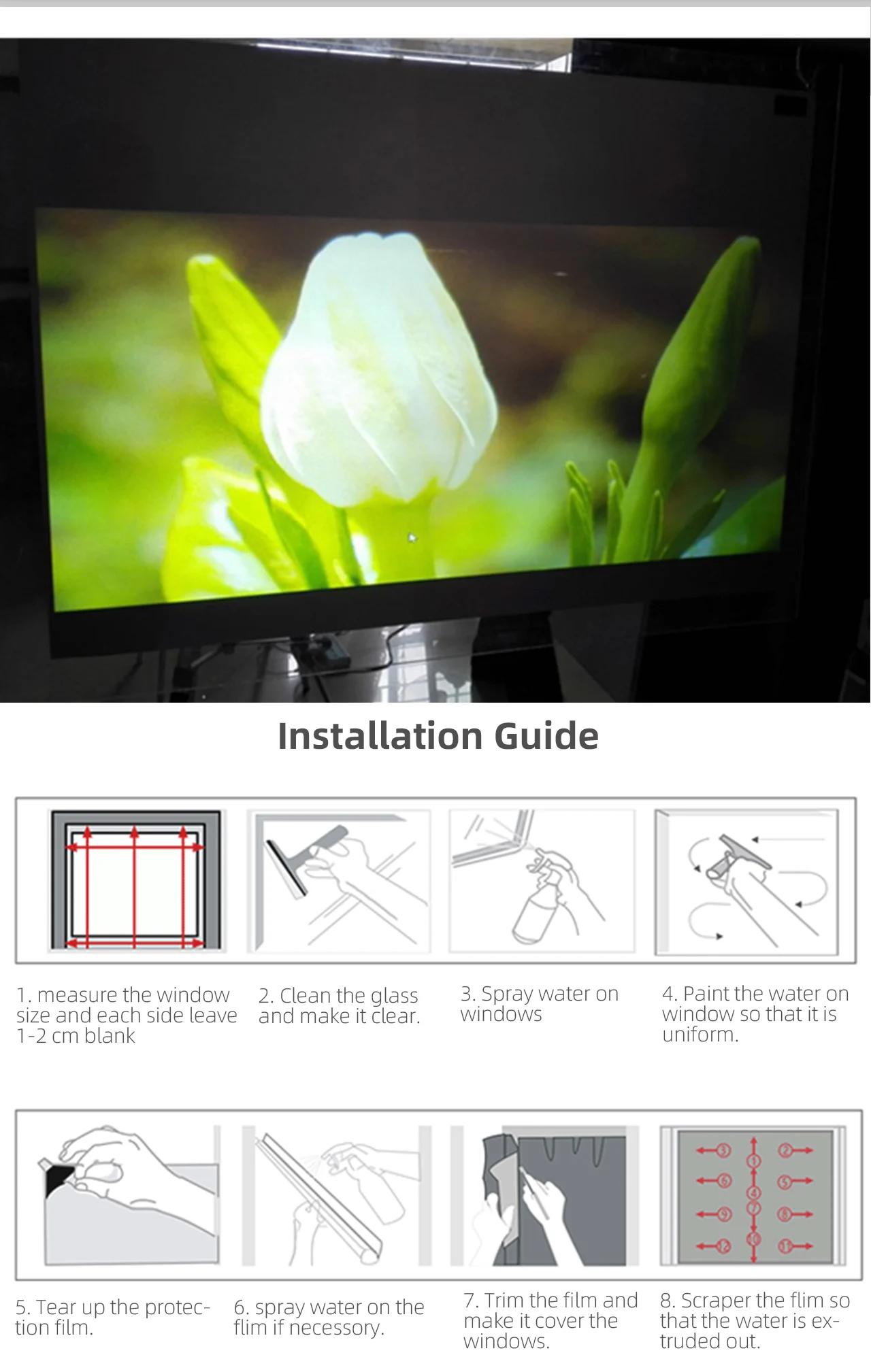 Yinzam Cheap Projector Rear Projection Film, 3D Hologram Foil Holographic Screen Film with High Definition Transparent Screen