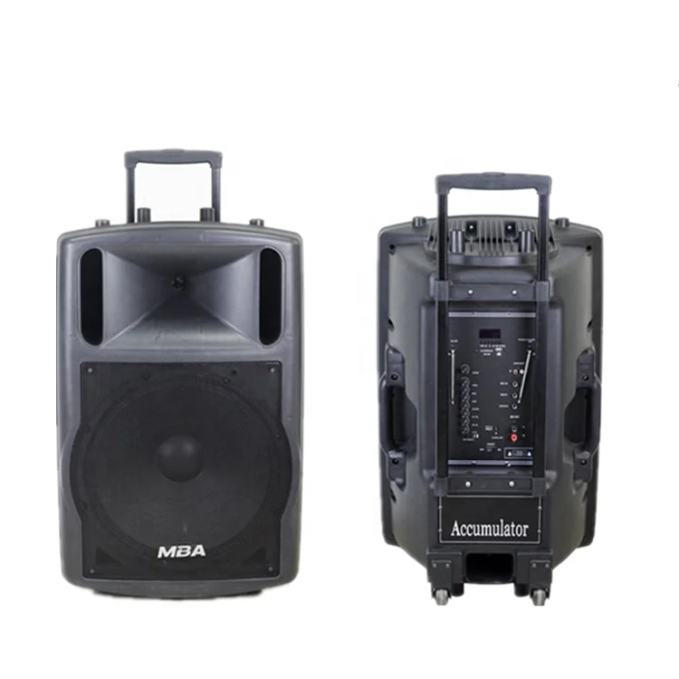 MBA 18 Inch Woofer Trolley Speaker Karaoke Best Quality DJ Blue Tooth Big  Powerful Outdoor Wireless Speaker