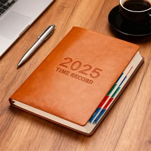 Custom Logo A5 A6 Hardcover Journal Notebooks Thread Sewing Thermal Binding Leather Cover School Gifts Stationery