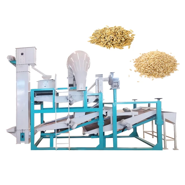 1000-1200Kg/hour Oat Processing Machine with Cleaner Grain Wheat Dehulling Machine Oats Dehuling and Cleaning Line