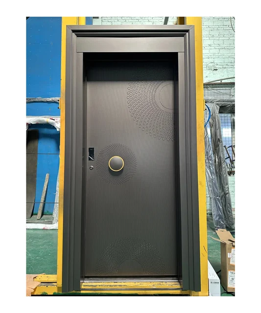 Modern American Villa Aluminium Front Door Electric Pivot Smart Lock Large Interior Main Entrance Anti-theft Exterior