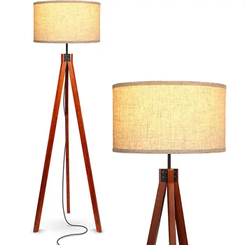 Popular Wood Tripod Floor Lamp For Contemporary Living Rooms