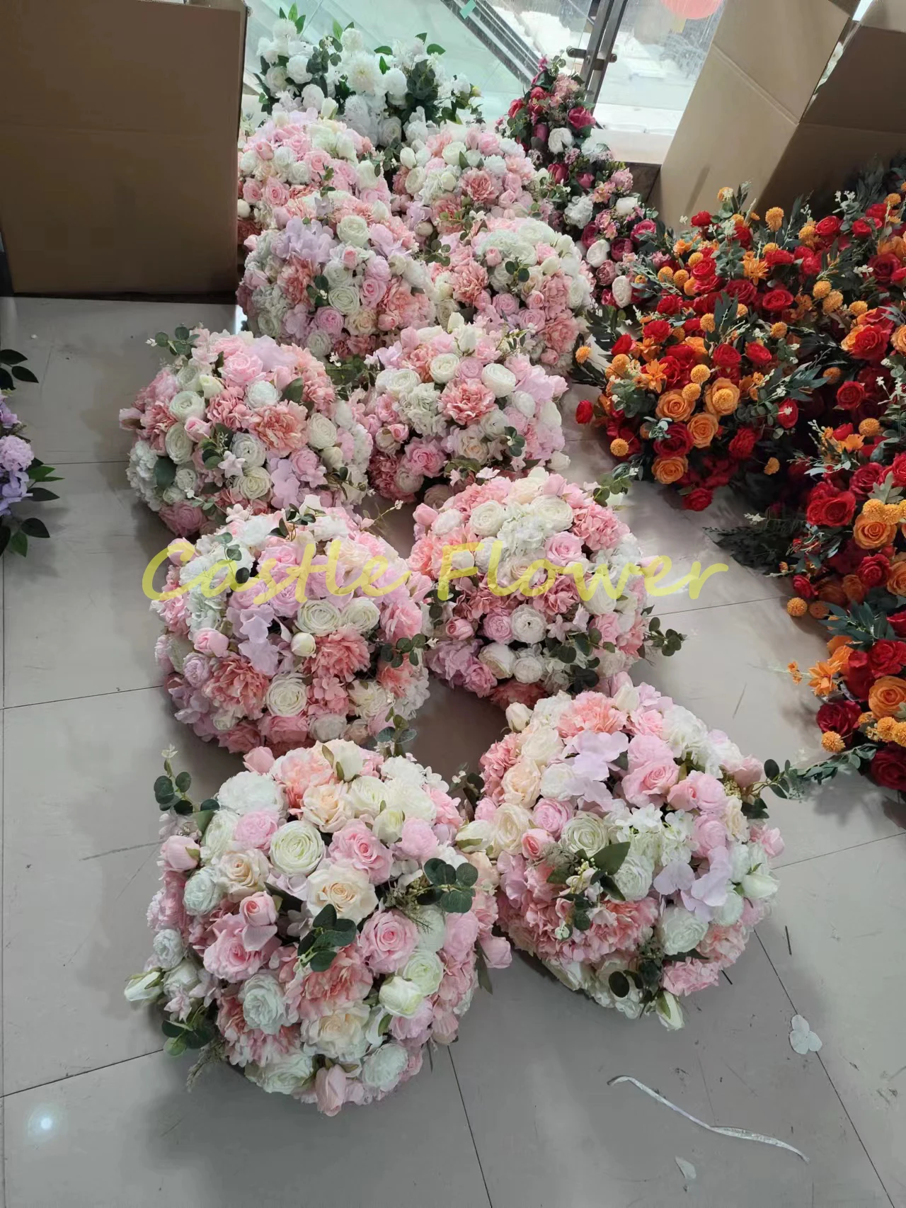 Cfb001 Wedding Table Centerpieces Artificial Rose Peony Flower Ball