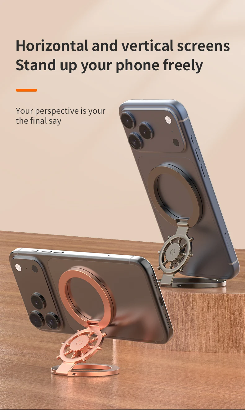 Magnetic Adsorption Foldable Phone Holder Ring Stand Double Sided Magnet for Smartphone Daily Use