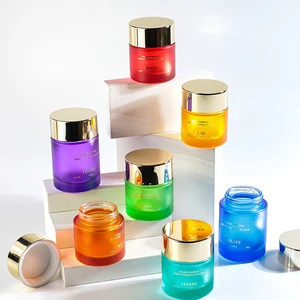 Clear Glass Cosmetic Cream Jar round Shape Body Butters Container 20g 30g 50g Empty Jars Plastic Cap for Skin Care Face Cream