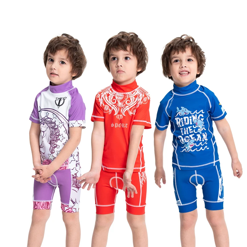 FREE FISHER Cycling Jersey Kids,Short Sleeve Cartoon Road Mountain Bike Jersey Set/Top/Short for Girls Boys Breathable 