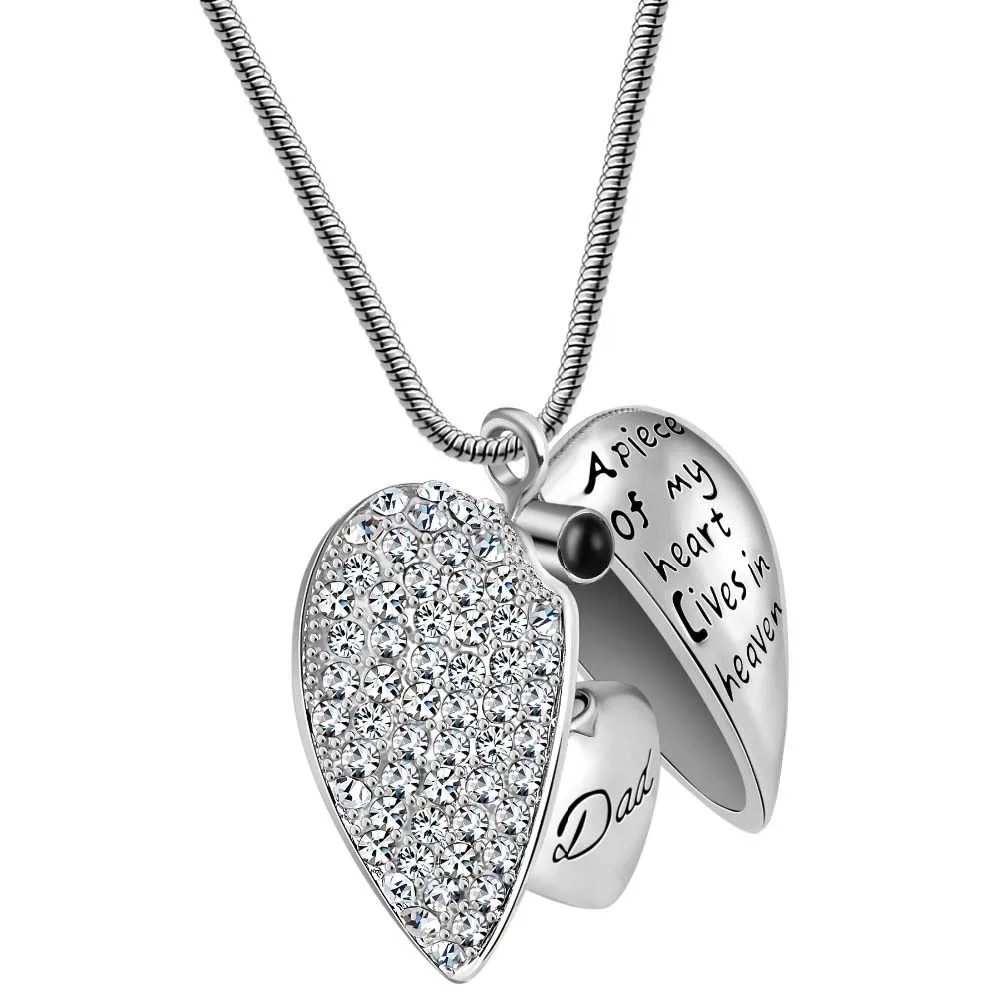 Angel Memorial Cremation Urn Necklace - Stainless Steel Keepsake Locket For Ashes With Funnel Kit