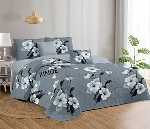 New King Size Quilt Bedding Set Lightweight Microfiber Bed Decor Bedspread for All Season (3 Pieces)