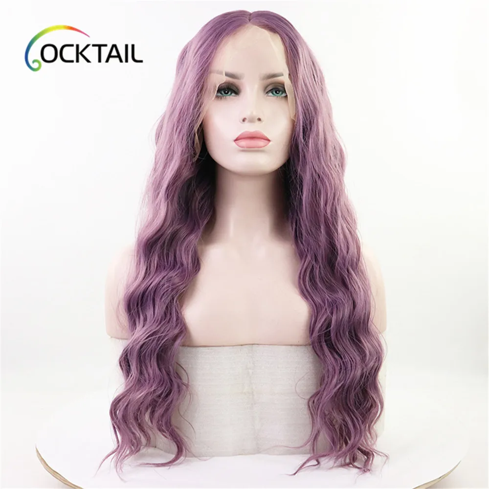 purple deep wave wig