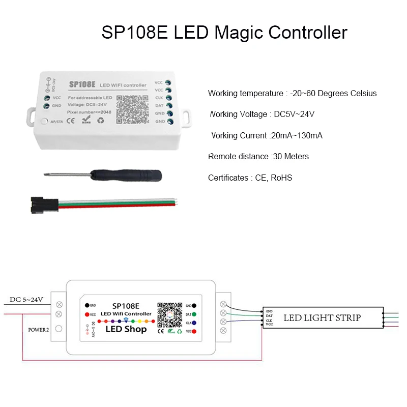Wifi LED Pixel Controller SP108E - Smart Home Control