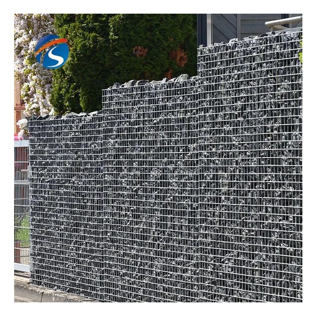 Galvanized Gabion Retaining Wall 2 Meters Tall Welded Gabion Mesh Gabion Basket Fence