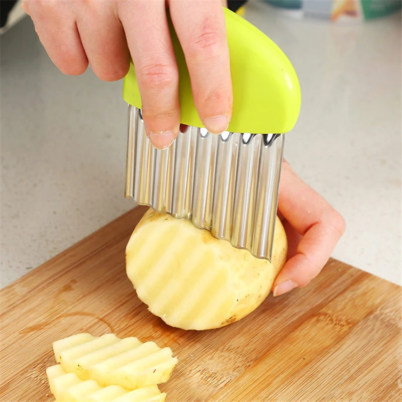 Multifunctional Potato Cutter Manual Stainless Steel Potatoes Cutter Durable Potato Slicer for Chips French Fries Cutter