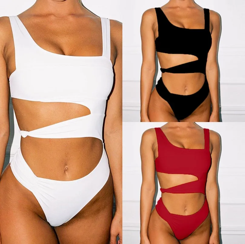 2022 Backless Tankini Two Pieces Black Sexsi Bikini Bind the Double Buckle Swimming Suit Women