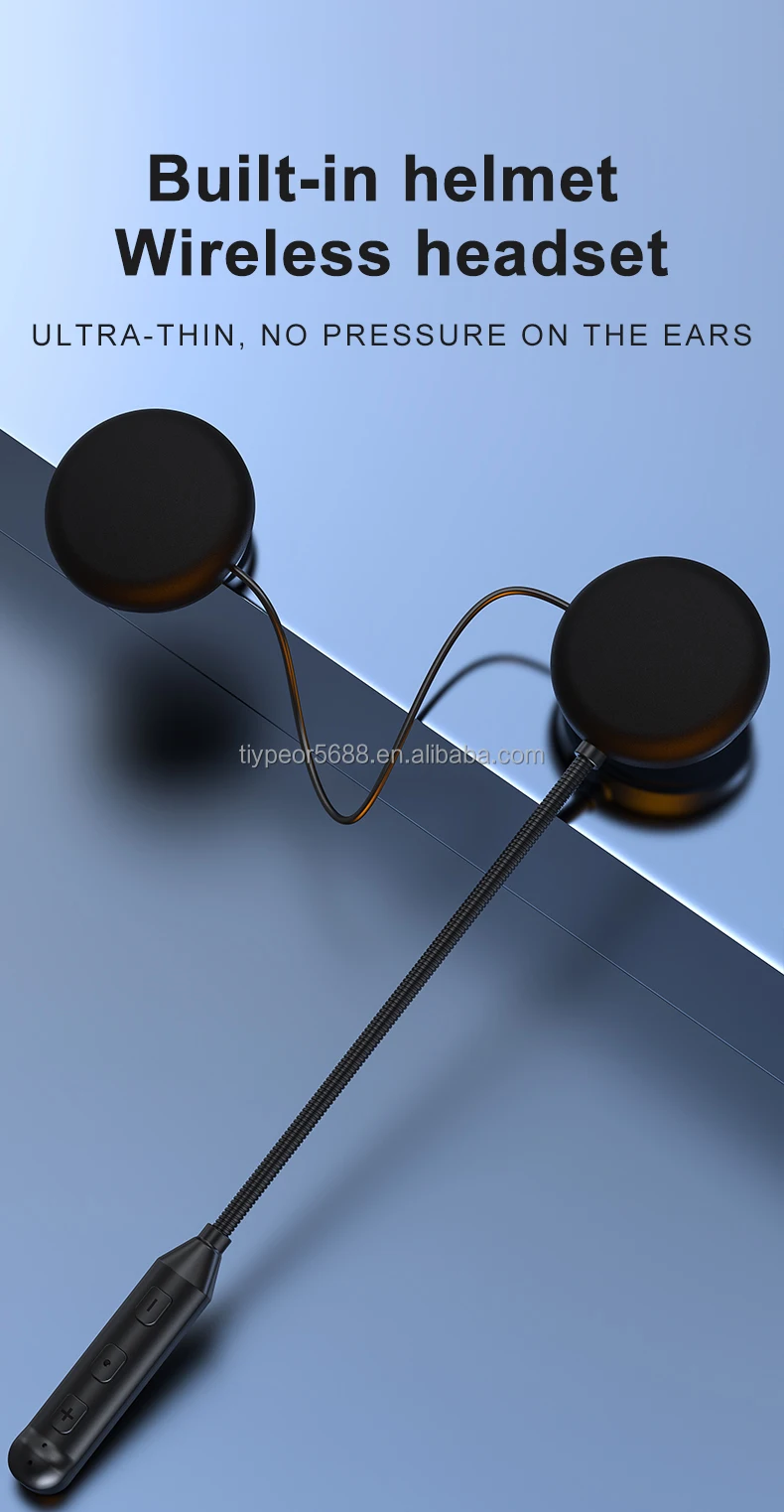 product tiypeor helmet build in headset for motorbike hands free noise reduction suitable for half face helmet with microphone for rider-2