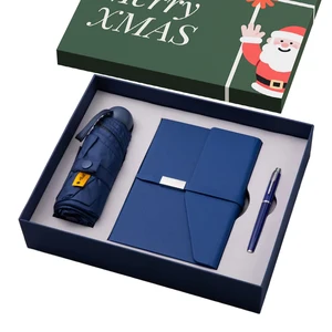 Hot Selling Item Pu Leather Notebook With Box and Pen Corporate Christmas Gift Set Promotional Souvenir