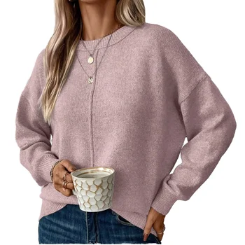 Autumn and winter new fashion round neck casual loose and gentle pullover top