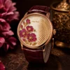 Émail champlevé - Rose du désert et palmier dattier