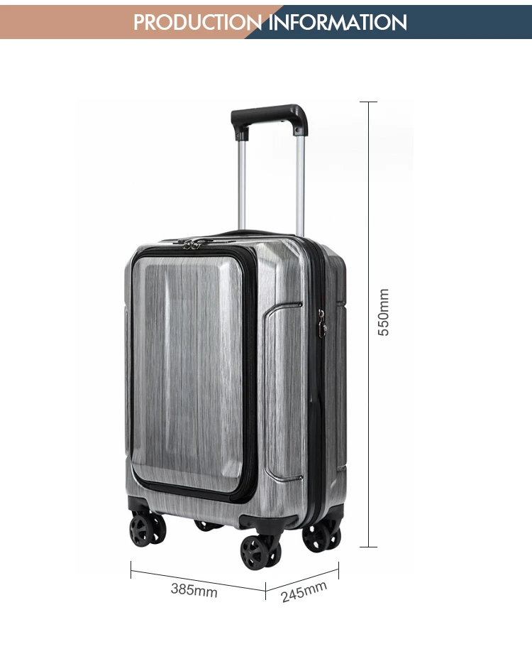 Special Design ABC PC 4 Wheels PU leather Luggage Suitcases Sets For School Long-distance Travel