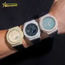 Hip Hop Jewelry 925 Silver Watch Case Iced Out Moissanite Diamond GA2100 Buss Down Watch Bezel Pass Diamond Tester Accessory