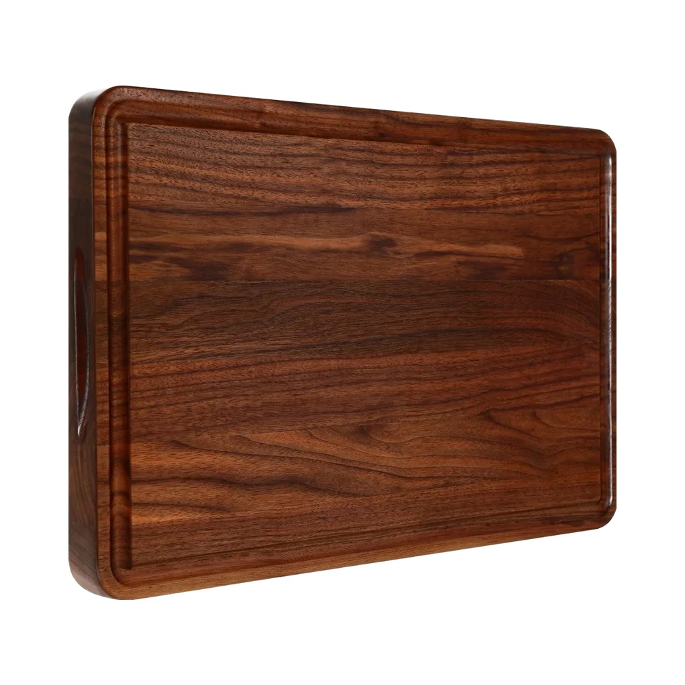 Large Walnut Wooden Cutting Board Kitchen-17x11 Inch Wood Juice Groove Non-Slip Mats Dishwasher Safe