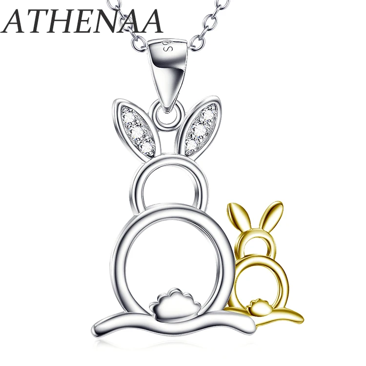 sterling silver rabbit necklace