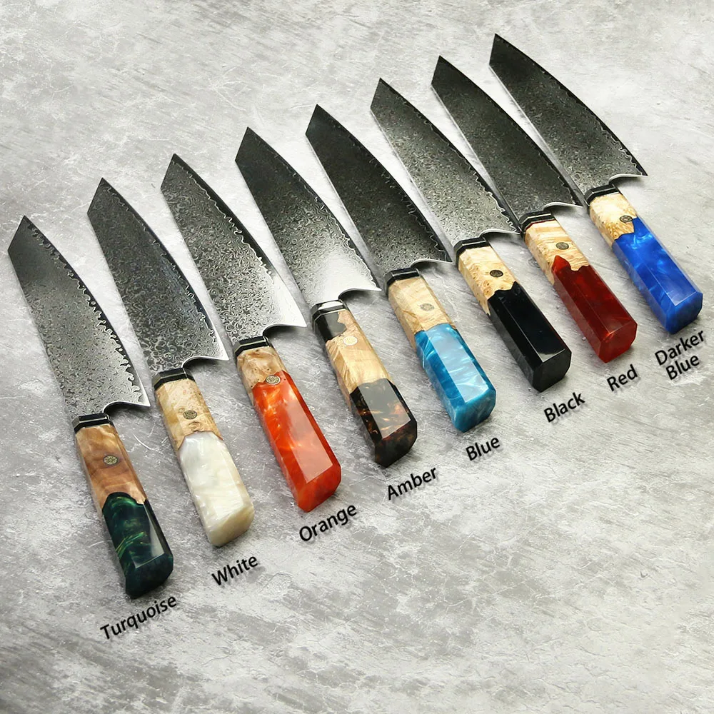 OEM 67 Layer Vg10 Damascus Steel Kitchen Knife Set Damascus Knife Set with  Wood&Resin Integrated Handle - China Damascus Kitchen Knife and Knife Set  price