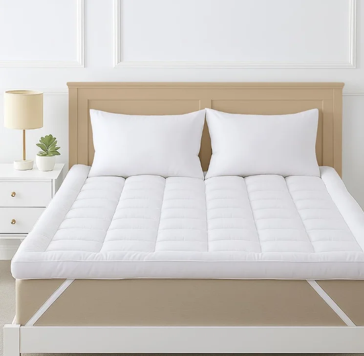 100% Baumwolle Gesteppte Matratzenauflage Atmungsaktive Waschbare Bettauflage 300GSM OEM ODM Lieferant