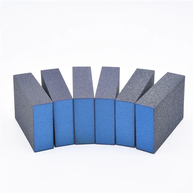 blue polishing sand block hot sale sponge sandpaper sanding