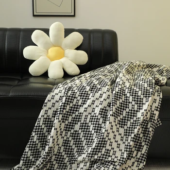 Yarn-dyed Jacquard Waffle Blanket checkered dot abstract design soft ultra soft blankets cotton throw 2025