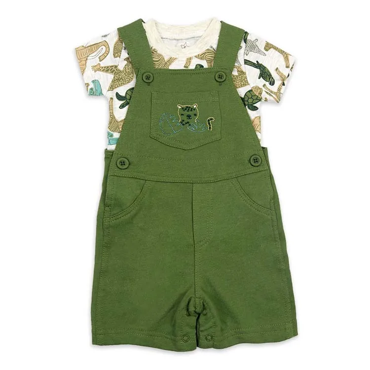 Summer Fashion Cotton Fabric Baby Clothes Set Boys And Girls Overalls