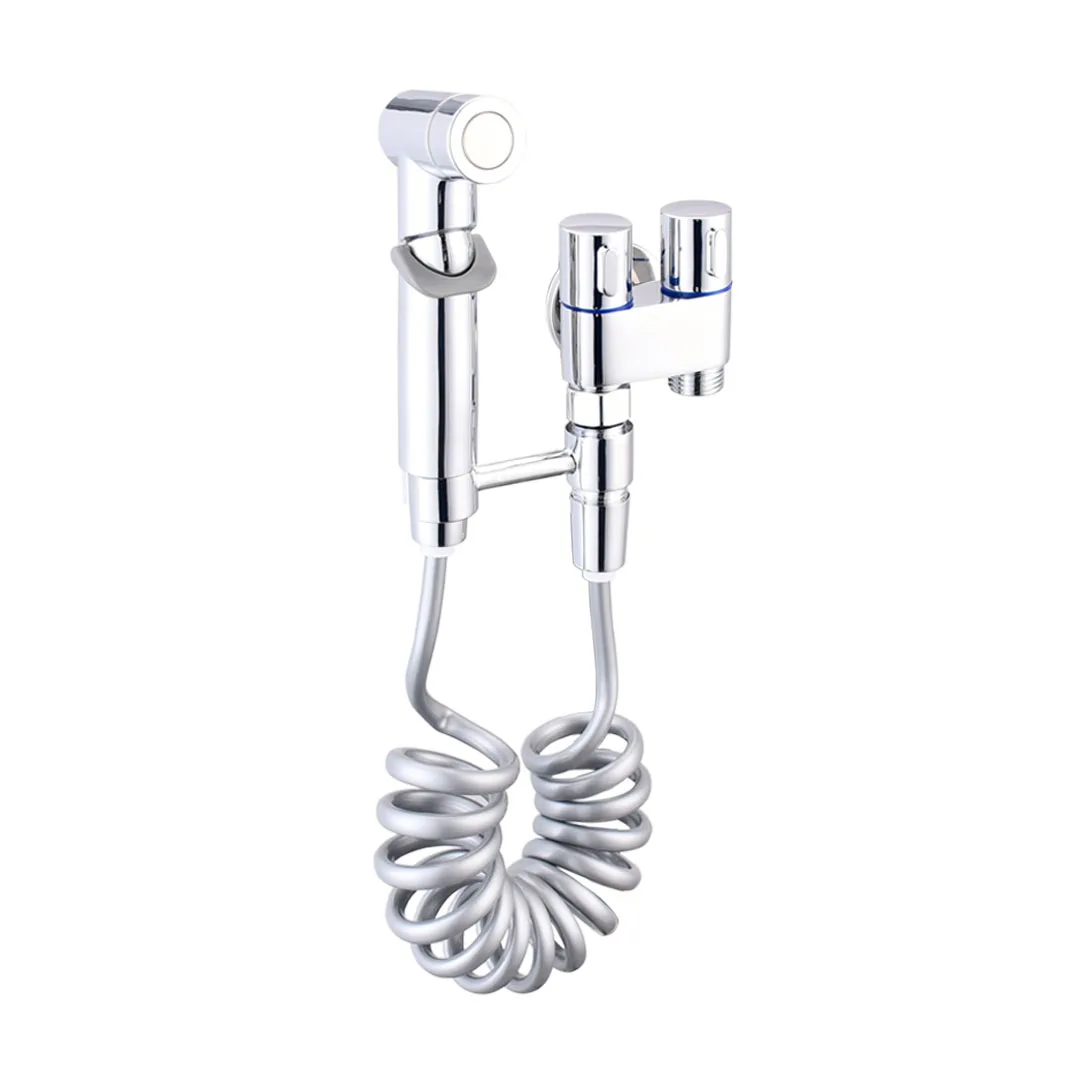 Double Handle Brass Body Faucet Bidet Sprayer Set Handheld Abs Sprayer