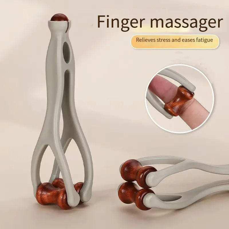 Wooden Hand Massager Roller & Acupressure Comb