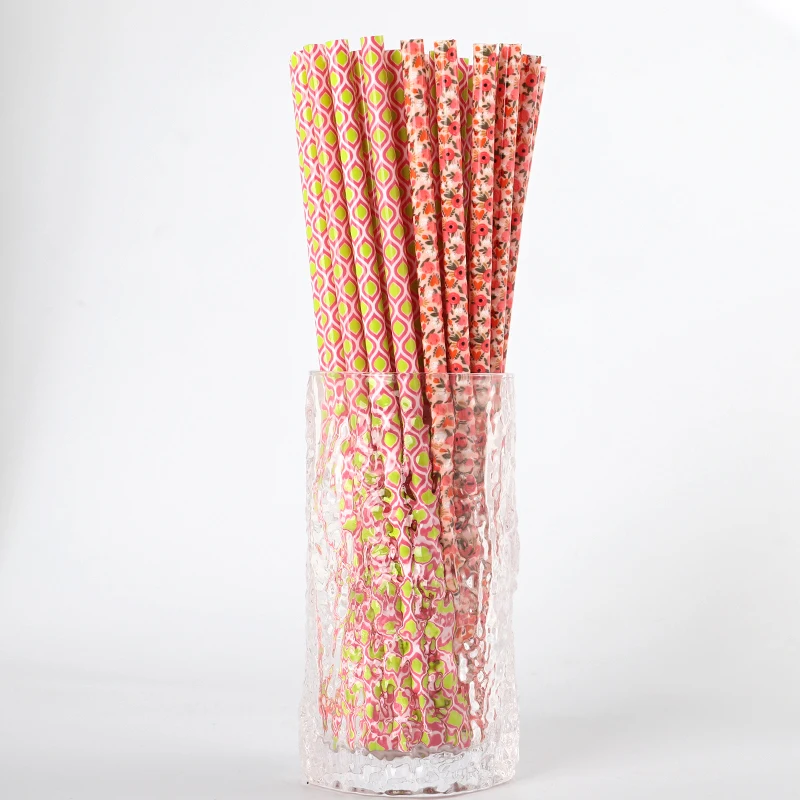 Цветная печатная Питьевая соломинка с индивидуальным дизайном, многоразовая и экологически чистая полипропиленовая твердая пластиковая печатная соломинка