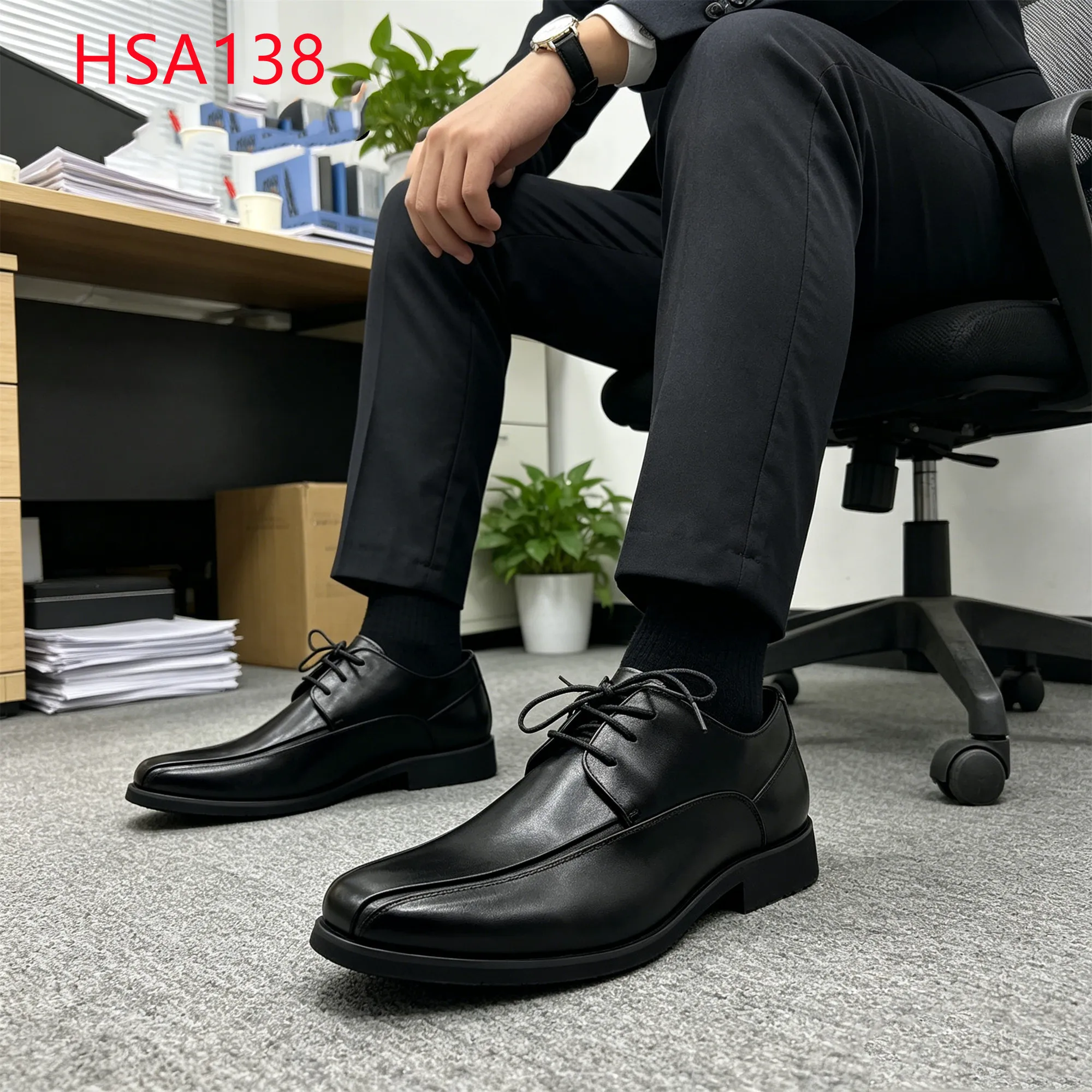 LXG,business Manners square Toe Design Top-grade Men Dress Shoes Premium Club Matte Finish Administrative Work Shoes HSA138