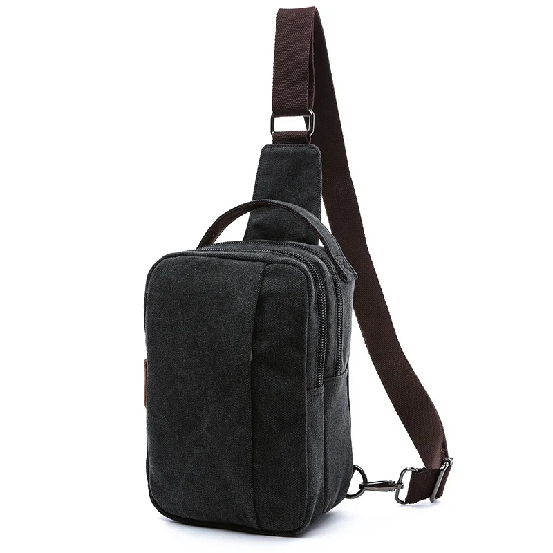 Men's Crossbody Shoulder Bag Canvas Sports Chest Bag