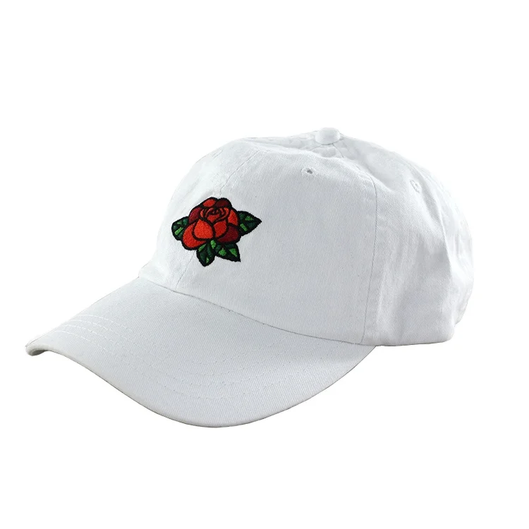 Unstructured Caps Custom You Own Log Flower Embroidery Distressed Hats Metal Buckle Unstructured Baseball Hats