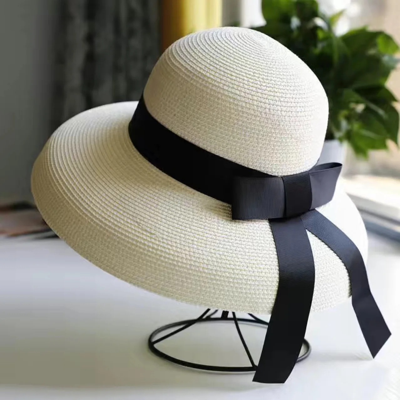 Hepburn Style Sun Hats Fashionable Straw Floppy Brims