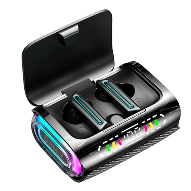 New DX-02 Tws True Wireless Earbuds 8d Stereo HiFi Bass Mini TWS Gaming  In-ear Headphones RGB Breathing Light Earphones