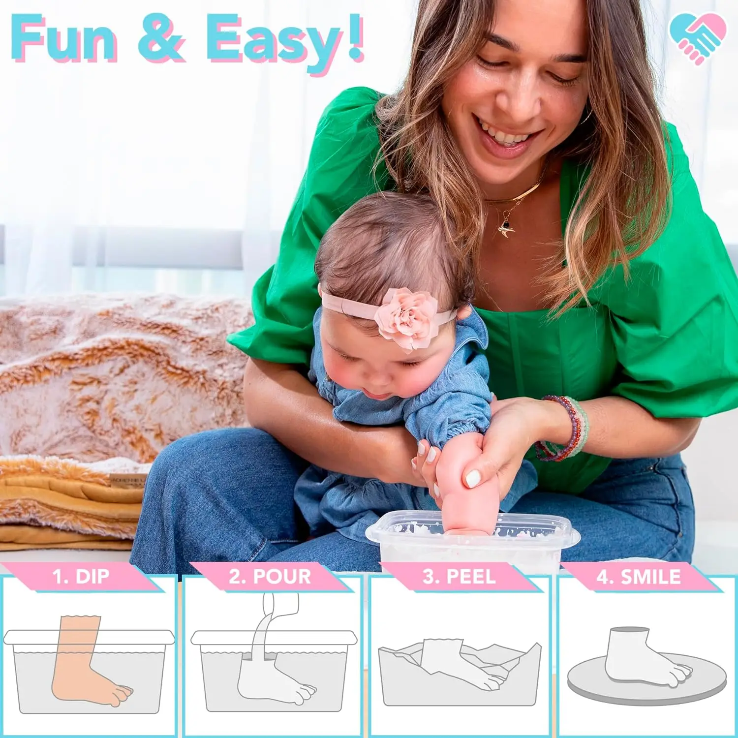 2025 Baby Keepsake Hand Casting Kit Plaster Hand Molding Casting Kit  Baby Casting Kit for First Birthday