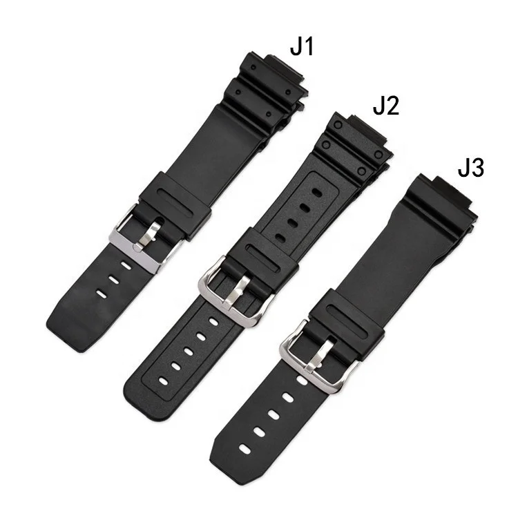16mm cinturino in TPU nero cinturino per DW-6900 Casio DW-9052 GW
