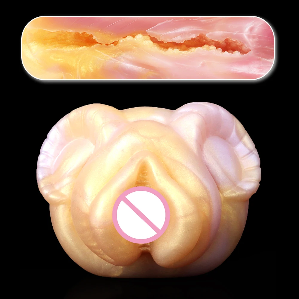 GEEBA Male Masturbator Cup Silicone Artificial Vaginal Realistic Tight Animal Mouth Cock Pocket Pussy ANAL SEX TOY for Men