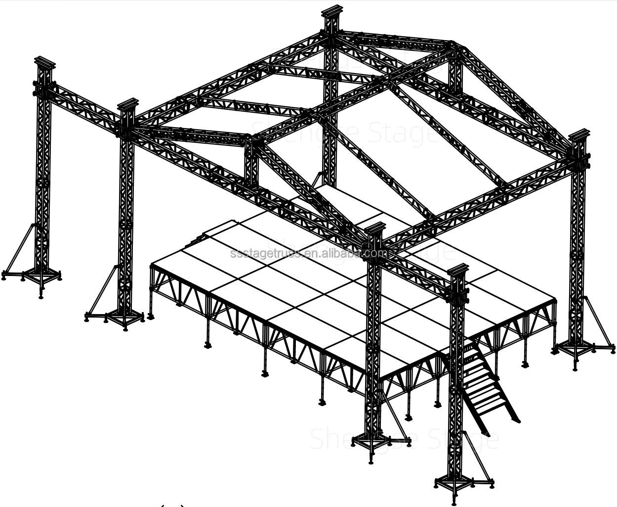 Lifting Truss Durable Heavy Duty Aluminum Alloy Event Stage Truss System Speaker Hanging Truss Display