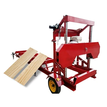 YHT Gasoline Forestry machine Portable sawmill saw machines with trailer wood processor Log splitter