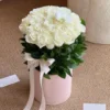 snow petal, 33 roses + phalaenopsis orchid